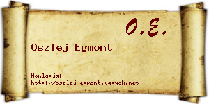 Oszlej Egmont névjegykártya